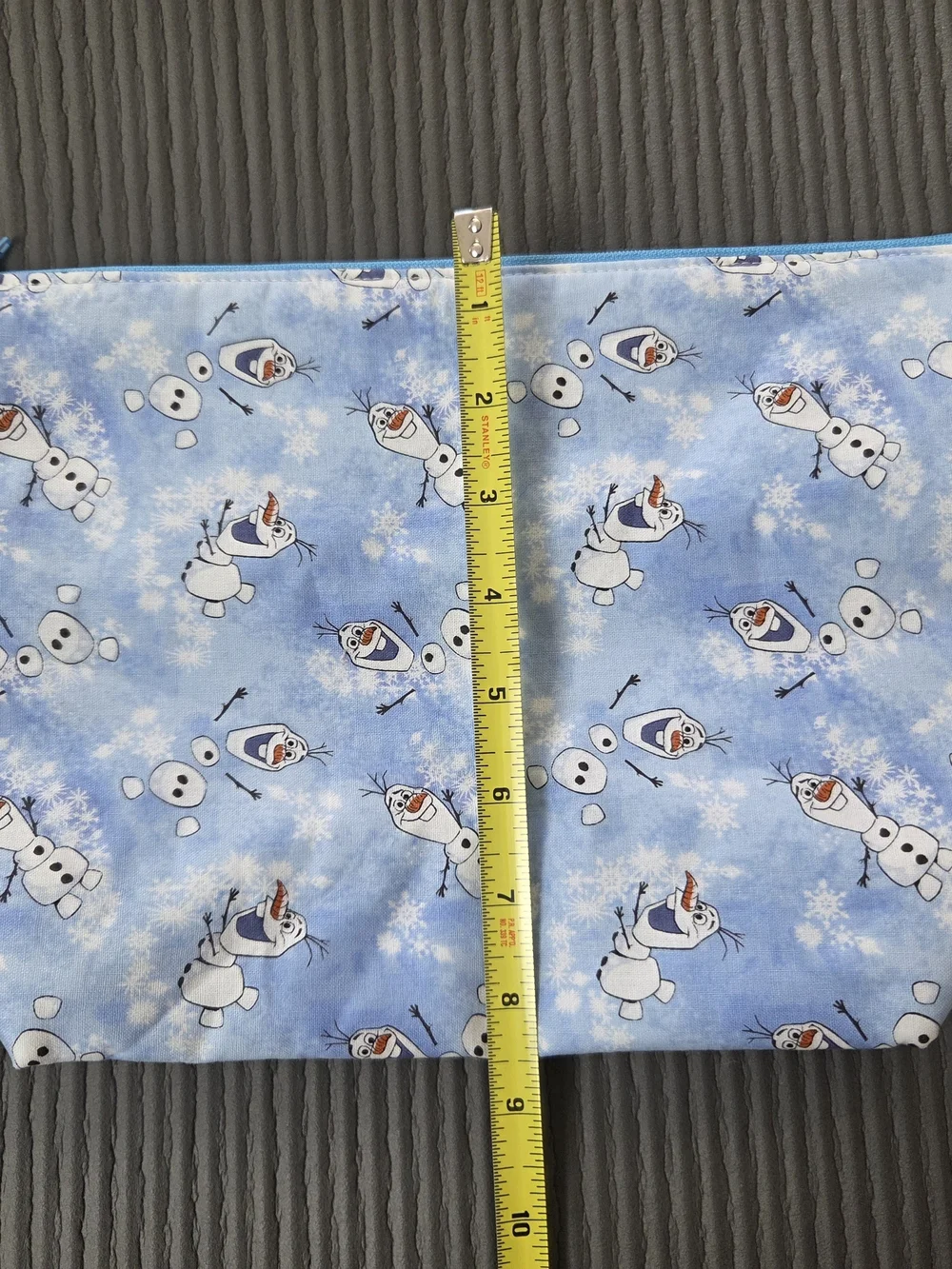 Blue Handmade Olaf Snowman Zipper Pouch